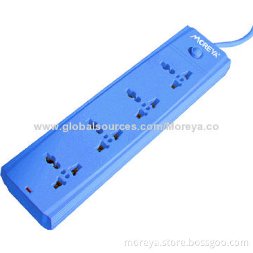 Power Strip, Universal Standard for AU, EU, UK, US Usage with 4 Ways, Surge/Overload Protection